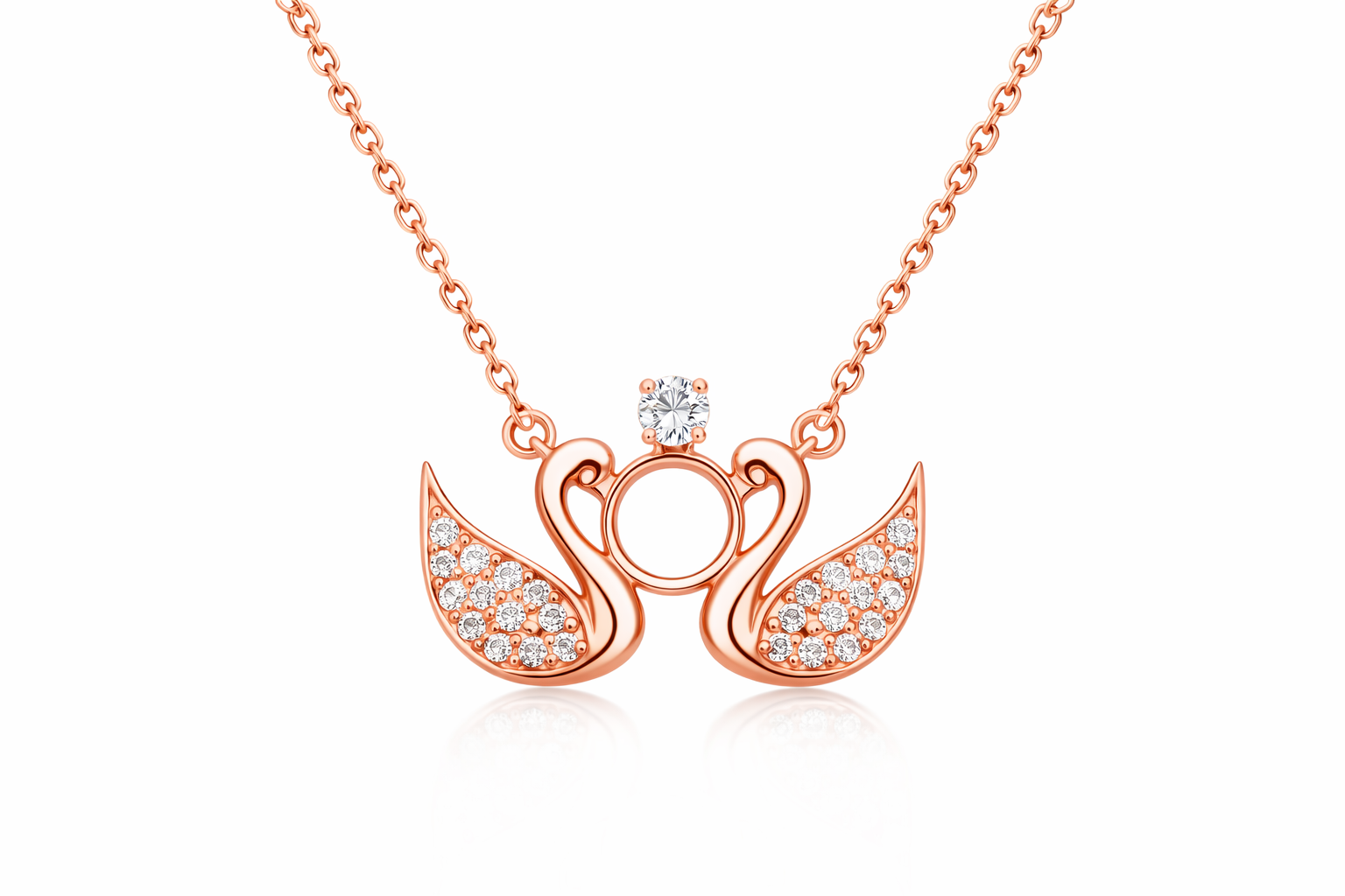 Twin Bird Heart Pendant