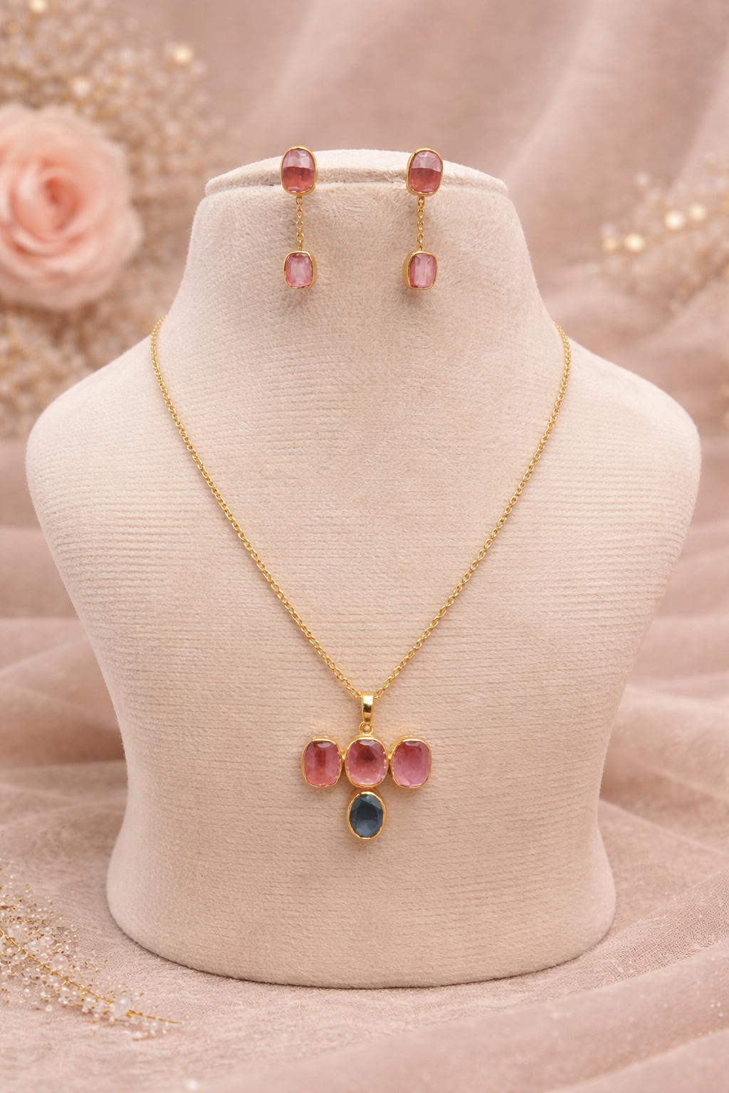 Regal Pendant with Drop Earrings