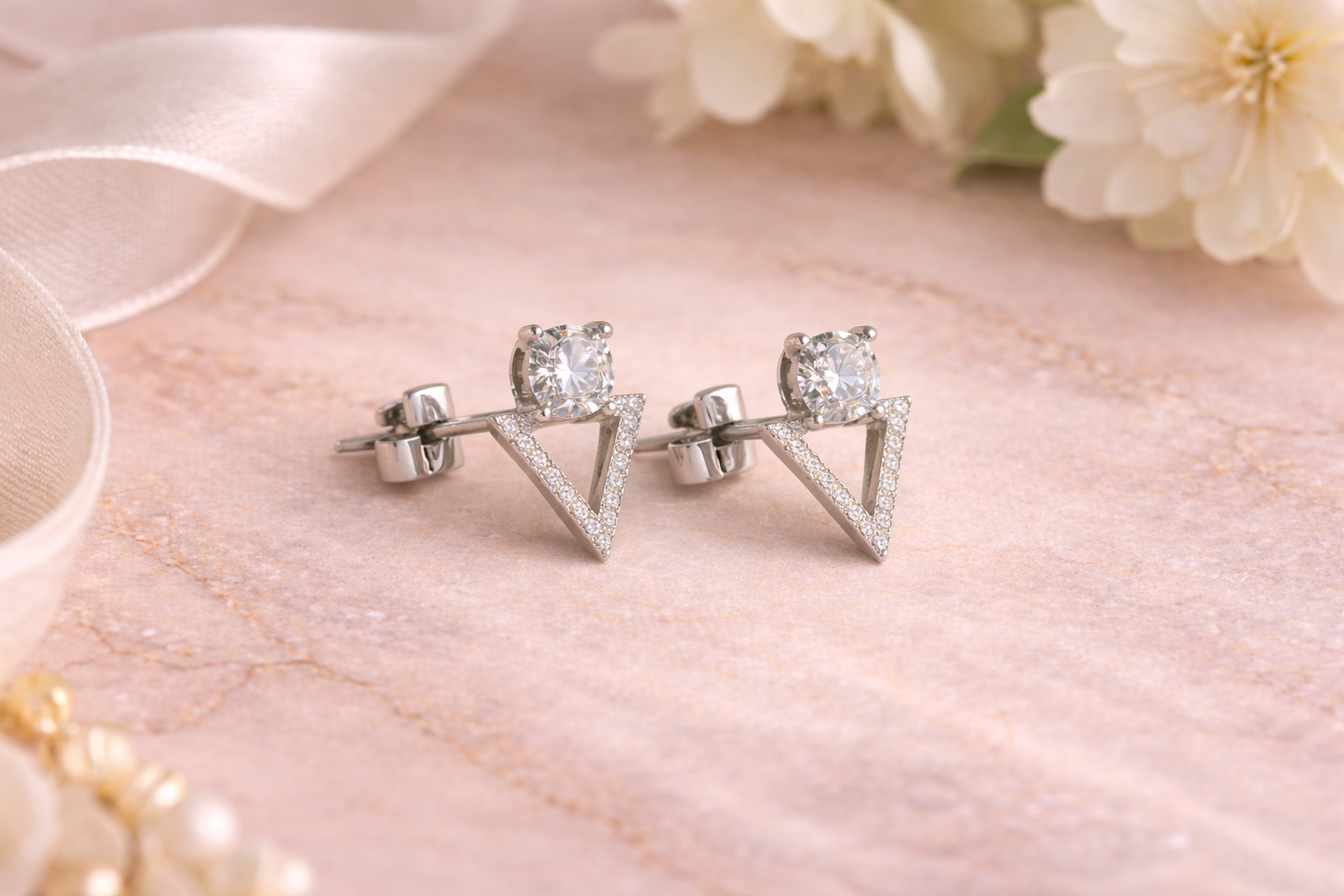 Silver Blush Studs