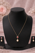 Rose Pearl Pendant Set