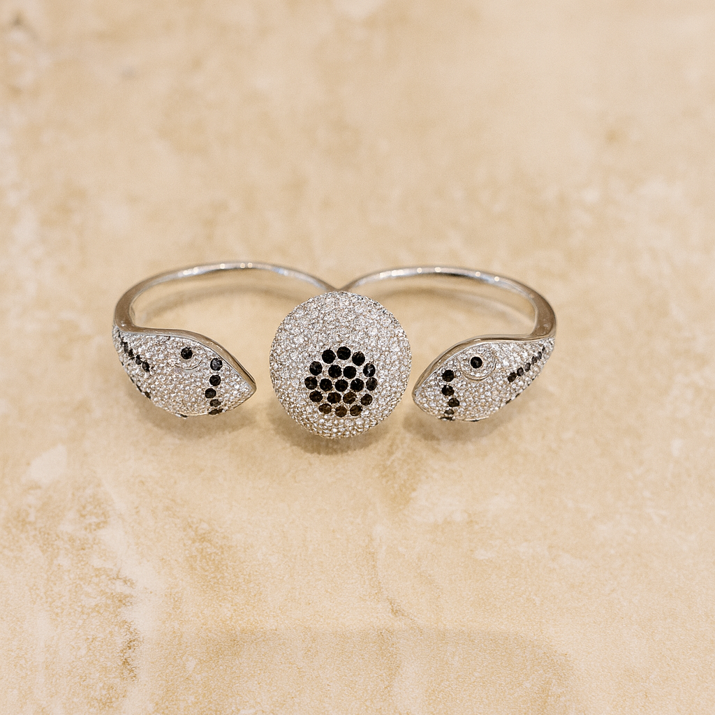 Black Bloom Designer Ring