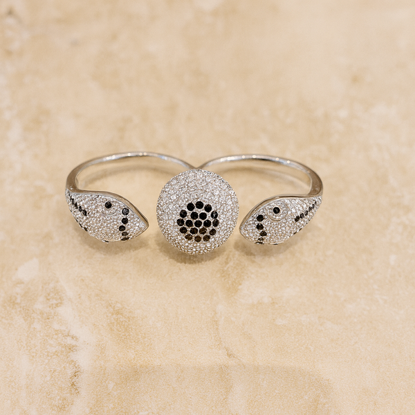 Black Bloom Designer Ring