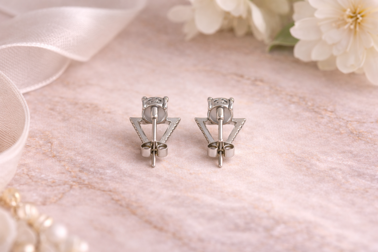 Silver Blush Studs