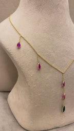 Contemporary Long Drop Pendant Set